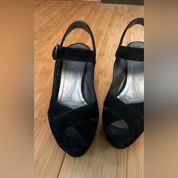 Stuart Weitzman black suede platform sandals - Picture 5 of 5